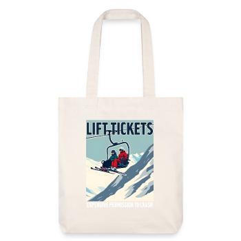 Billets de remontées mécaniques – ski et plaisir sur les pistes - Tote bag épais recyclé Stanley/Stella - blanc cassé - Devant