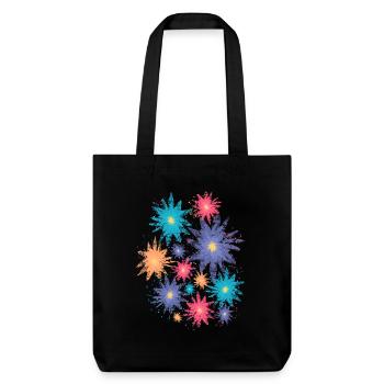 Fleurs colorées (d’occasion) 02 - Tote bag épais recyclé Stanley/Stella - noir - Devant