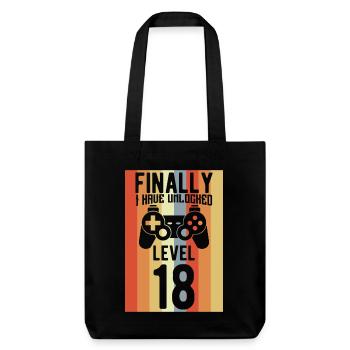 Level 18 Unlocked - Stanley/Stella Heavyweight Recycled Tote Bag - black - Front