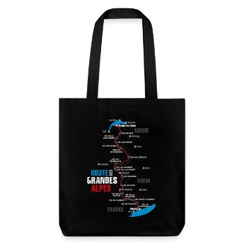 The route of the Route des Grandes Alpes (b) - Stanley/Stella Heavyweight Recycled Tote Bag - black - Front