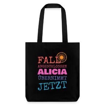 Alicia als Vorname - Stanley/Stella recycelter Heavyweight Stoffbeutel - Schwarz - Vorne