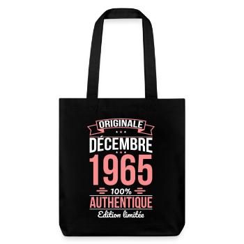 Anniversaire 60 ans - Originale - Décembre 1965 - Tote bag épais recyclé Stanley/Stella - noir - Devant