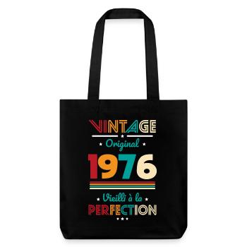 1976 – Vintage – Vieilli à la perfection - Tote bag épais recyclé Stanley/Stella - noir - Devant
