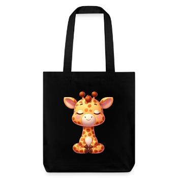 Süße Giraffe Yoga Meditation Entspannung Chill - Stanley/Stella recycelter Heavyweight Stoffbeutel - Schwarz - Vorne