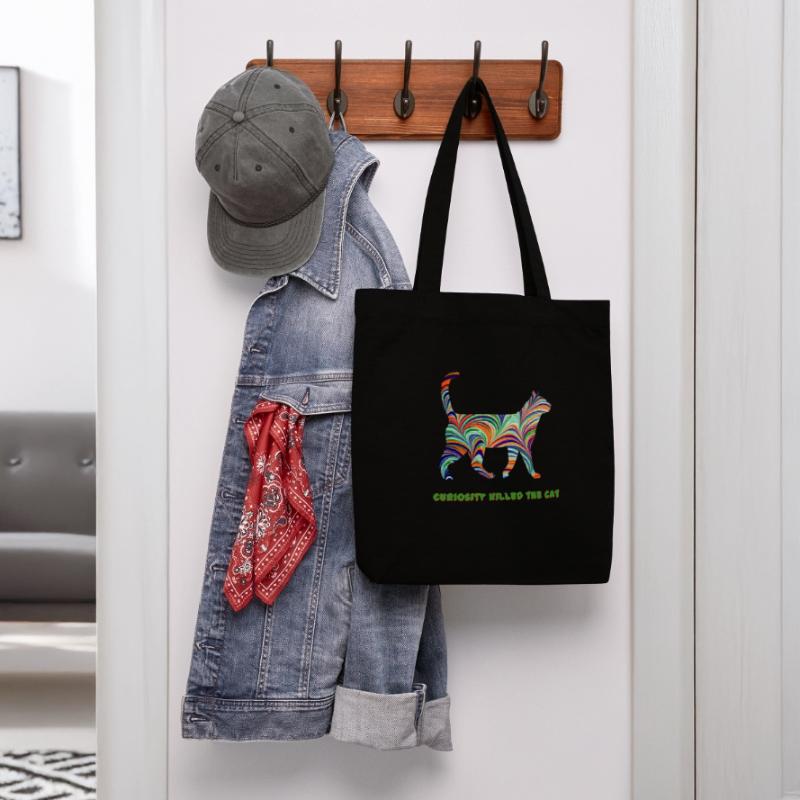 katze mit spruch e 7 Stanley/Stella recycelter Heavyweight Stoffbeutel