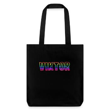 viktor rs regenbogen - Stanley/Stella recycelter Heavyweight Stoffbeutel - Schwarz - Vorne