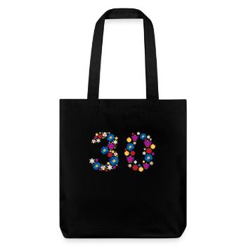 Fleurs 30 - Tote bag épais recyclé Stanley/Stella - noir - Devant