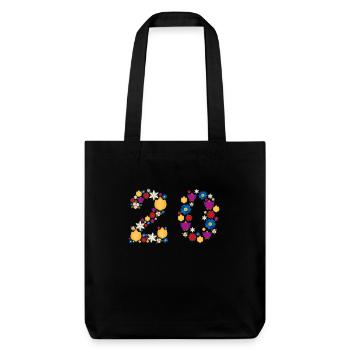 Fleurs 20 - Tote bag épais recyclé Stanley/Stella - noir - Devant