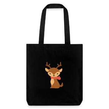 Un renne mignon avec écharpe – Décor de Noël - Tote bag épais recyclé Stanley/Stella - noir - Devant