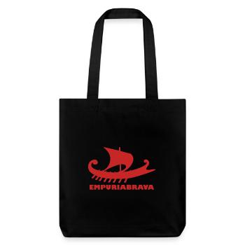 Ship Empuriabrava/Writing red #C62626 - Stanley/Stella Heavyweight Recycled Tote Bag - black - Front