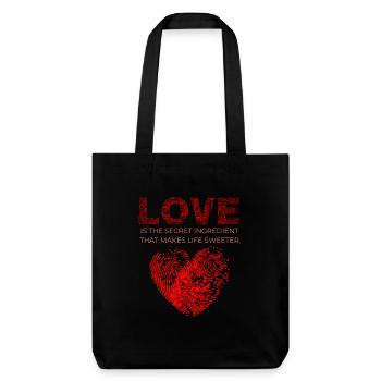 Love Is The Secret Ingredient - Stanley/Stella Heavyweight Recycled Tote Bag - black - Front