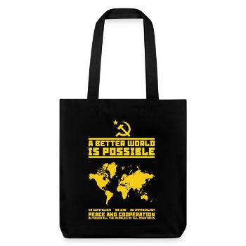 A better (communist) world - Stanley/Stella Heavyweight Recycled Tote Bag - black - Front