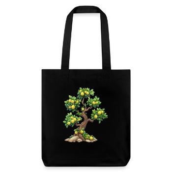 Citronnier, Idylle Naturelle, Rafraîchissement - Tote bag épais recyclé Stanley/Stella - noir - Devant