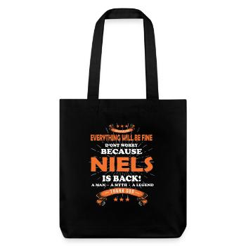 Everything will be fine Niels Is back - Stanley/Stella recycelter Heavyweight Stoffbeutel - Schwarz - Vorne