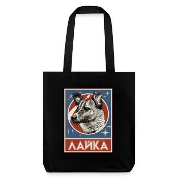 Sowjetischer Weltraumhund Laika - Stanley/Stella recycelter Heavyweight Stoffbeutel - Schwarz - Vorne