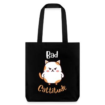 Bad Cattitude - Stanley/Stella Heavyweight Recycled Tote Bag - black - Front