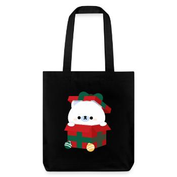 Eisbär Weihnachtsgeschenk - Stanley/Stella recycelter Heavyweight Stoffbeutel - Schwarz - Vorne