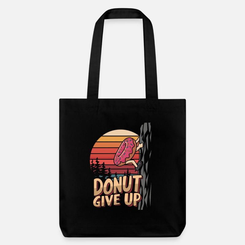 Climbing and donuts - Stanley/Stella Heavyweight Recycled Tote Bag - black