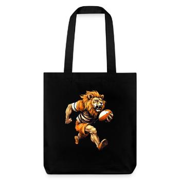 Lion rugby player - Stanley/Stella Heavyweight Recycled Tote Bag - black - Front