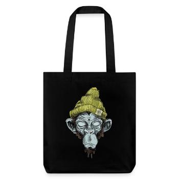 Monkey with hat - Stanley/Stella Heavyweight Recycled Tote Bag - black - Front