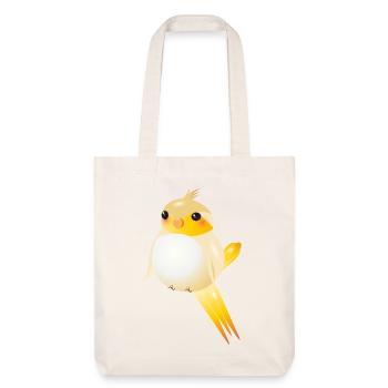 rundlicher Kanarienvogel im Kawaii Stil - Stanley/Stella recycelter Heavyweight Stoffbeutel - Naturweiß - Vorne