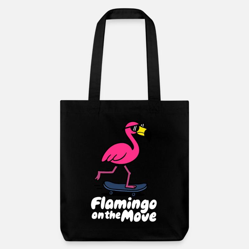 Flamingo on the Move Skate - Stanley/Stella recycelter Heavyweight Stoffbeutel - Schwarz