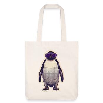Penguin with sunglasses - Stanley/Stella Heavyweight Recycled Tote Bag - natural white - Front
