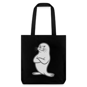 Funny seal with crossed arms - Stanley/Stella Heavyweight Recycled Tote Bag - black - Front