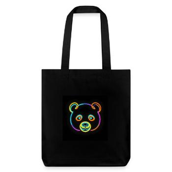 Panda Toby gives the world a happy smile - Stanley/Stella Heavyweight Recycled Tote Bag - black - Front