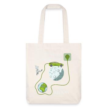 E-car on the moon - Stanley/Stella Heavyweight Recycled Tote Bag - natural white - Front