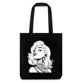Graphic motif "Comic face" - Stanley/Stella Heavyweight Recycled Tote Bag - black - Front