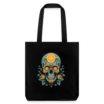 Crâne et os croisés au citron - Tote bag épais recyclé Stanley/Stella - noir - Devant