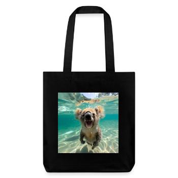Koala under water - Stanley/Stella Heavyweight Recycled Tote Bag - black - Front