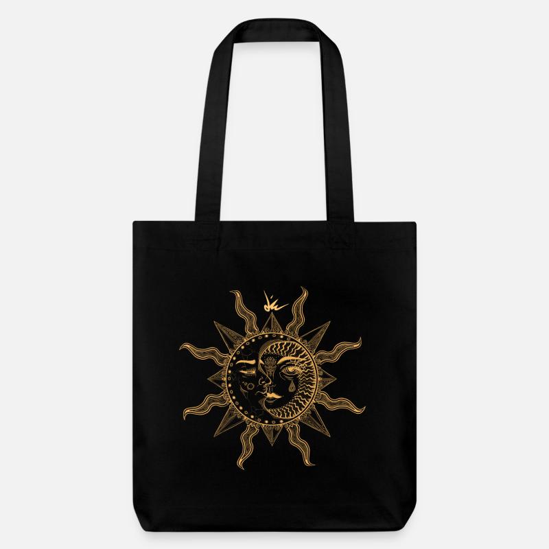 SONNE & MOND - Stanley/Stella recycelter Heavyweight Stoffbeutel - Schwarz