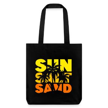 Soleil, sel, sable - vacances à la mer - Tote bag épais recyclé Stanley/Stella - noir - Devant