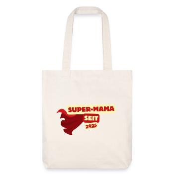 Super-Mama Seit 2025 Heldin - Stanley/Stella recycelter Heavyweight Stoffbeutel - Naturweiß - Vorne