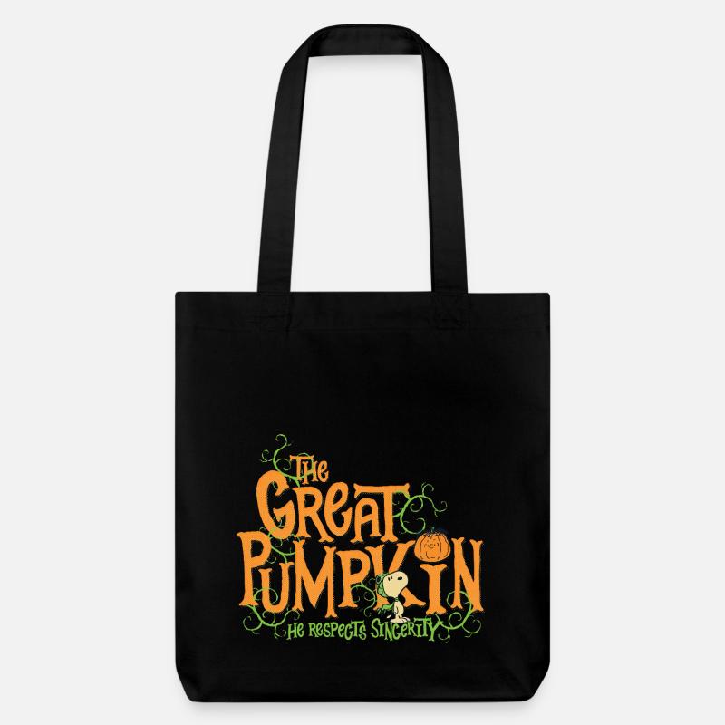 Peanuts Design Halloween Mit Spruch - Stanley/Stella recycelter Heavyweight Stoffbeutel - Schwarz