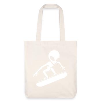 Minimalistisches Design: Alien Snowboarder - Stanley/Stella recycelter Heavyweight Stoffbeutel - Naturweiß - Vorne