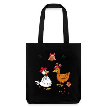 Christmas on the chicken farm - Stanley/Stella Heavyweight Recycled Tote Bag - black - Front