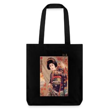 Autumn geisha and red maple leaves - Stanley/Stella Heavyweight Recycled Tote Bag - black - Front