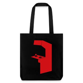 Spiel: Retro Arcade Art in Rot - Stanley/Stella recycelter Heavyweight Stoffbeutel - Schwarz - Vorne