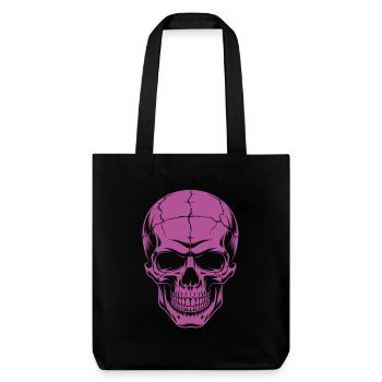 Grosser grinsender Skull - Stanley/Stella recycelter Heavyweight Stoffbeutel - Schwarz - Vorne