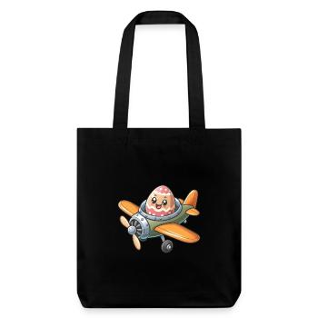Easter Egg Airplane Pilot Design - Stanley/Stella Heavyweight Recycled Tote Bag - black - Front