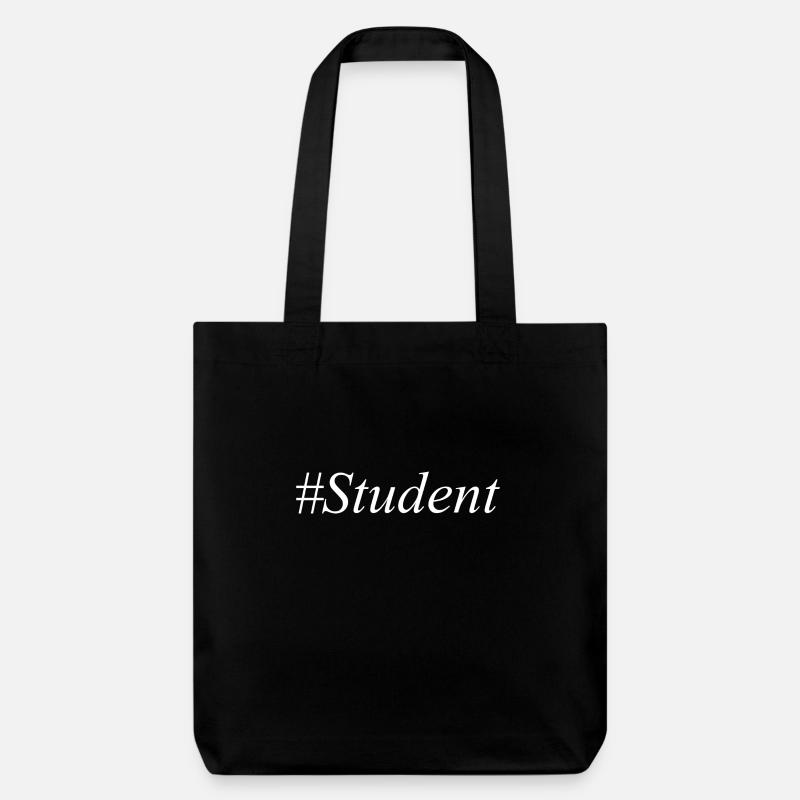 #Student Logo White - Stanley/Stella Heavyweight Recycled Tote Bag - black