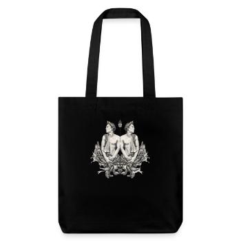 Gemini Zodiac - Stanley/Stella Heavyweight Recycled Tote Bag - black - Front