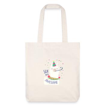 6th birthday - Stanley/Stella Heavyweight Recycled Tote Bag - natural white - Front