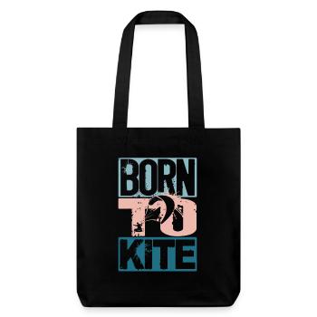 Born to Kite - Stanley/Stella recycelter Heavyweight Stoffbeutel - Schwarz - Vorne