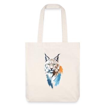 Luchs-Vektor-Kunst mit lebendiger Farbillustration - Stanley/Stella recycelter Heavyweight Stoffbeutel - Naturweiß - Vorne