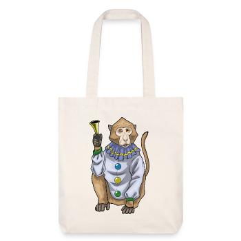 Affe Clown Clown-Hupe - Stanley/Stella recycelter Heavyweight Stoffbeutel - Naturweiß - Vorne