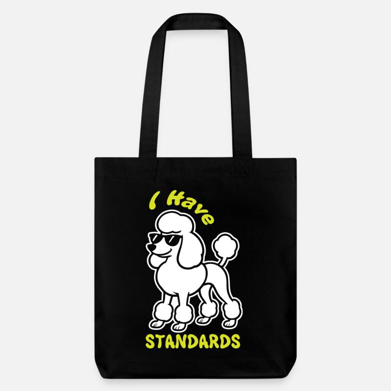 Caniche expressif avec lunettes de soleil - Tote bag épais recyclé Stanley/Stella - noir